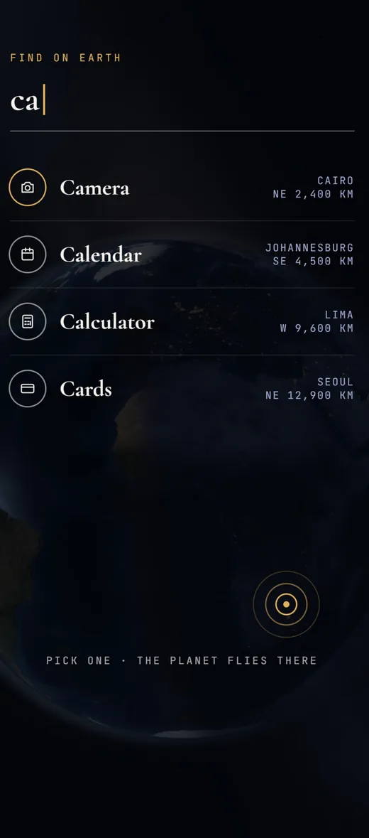 Search by place screen