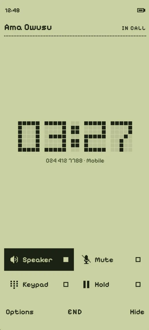 A big pixel timer screen