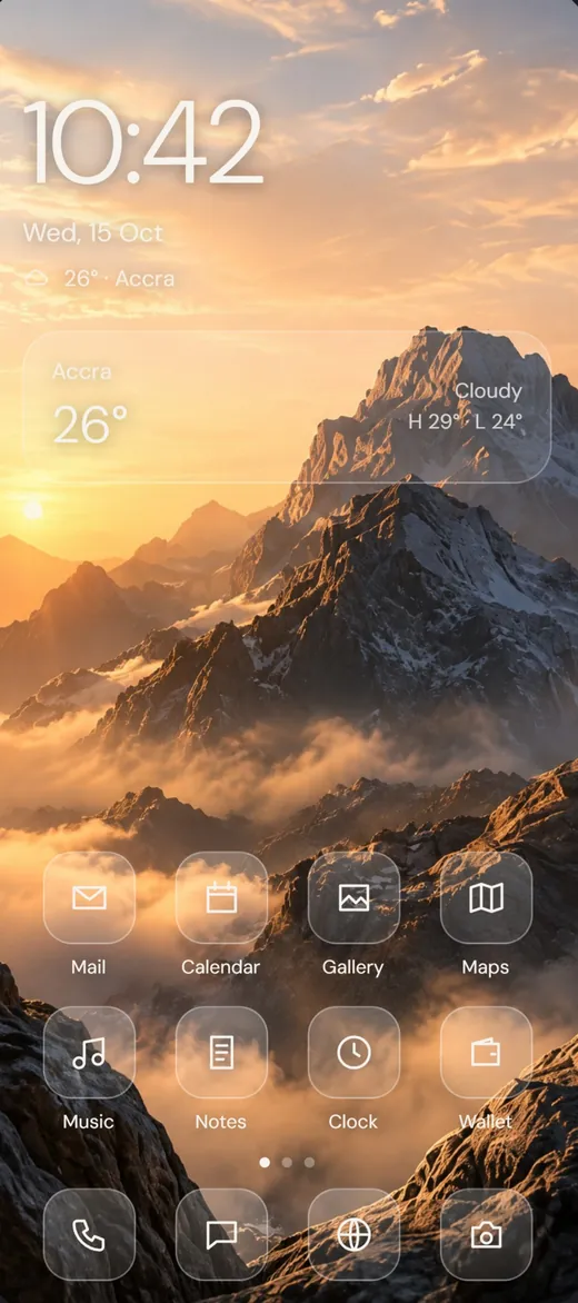 The full phone screen
