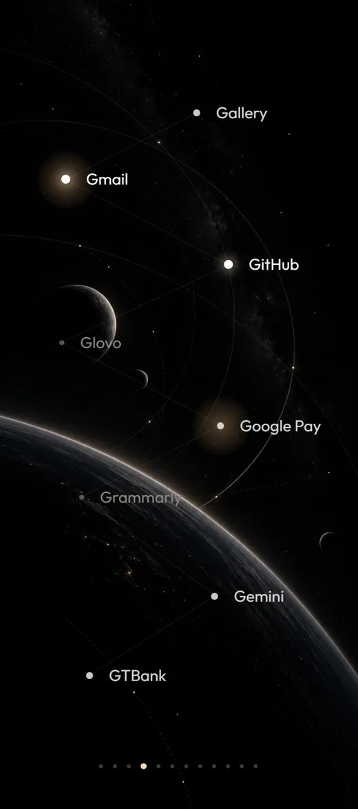 Your apps as a constellation screen