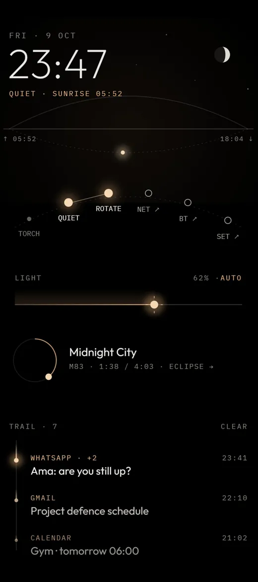 The night comes down screen