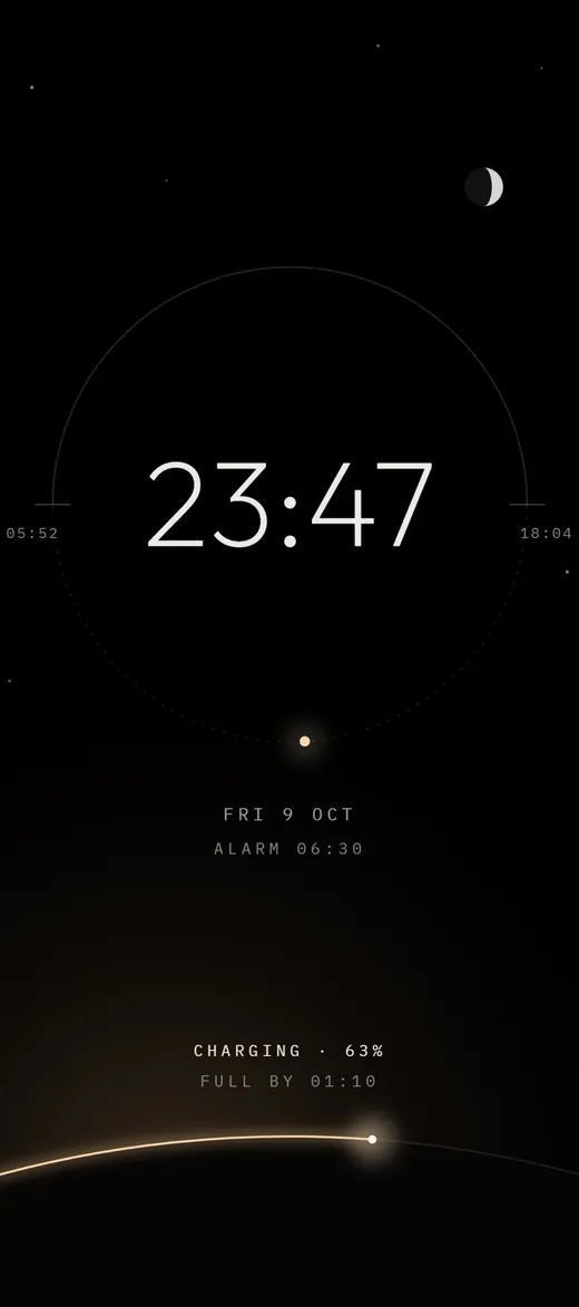 A nightstand that keeps watch screen